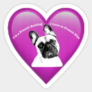 French Bulldog Kisses in Purple Sticker